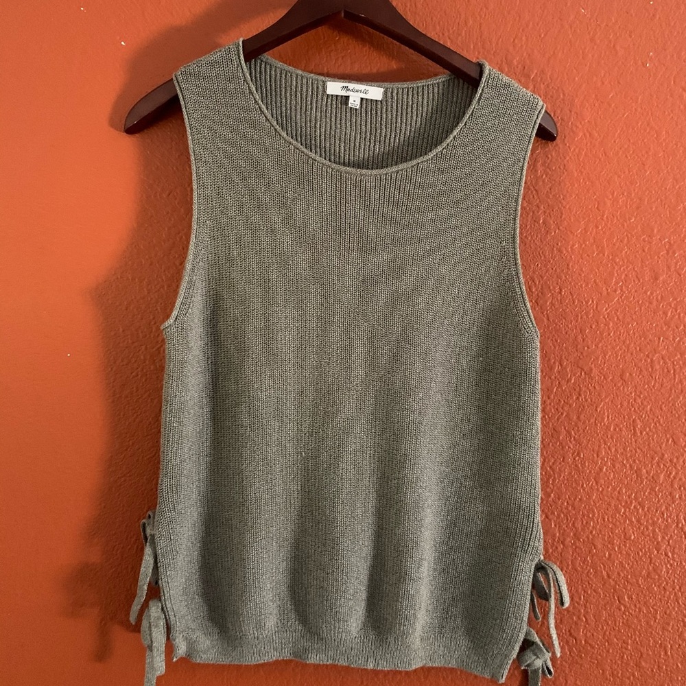 Madewell Knitted Tank Top with side ties Size M